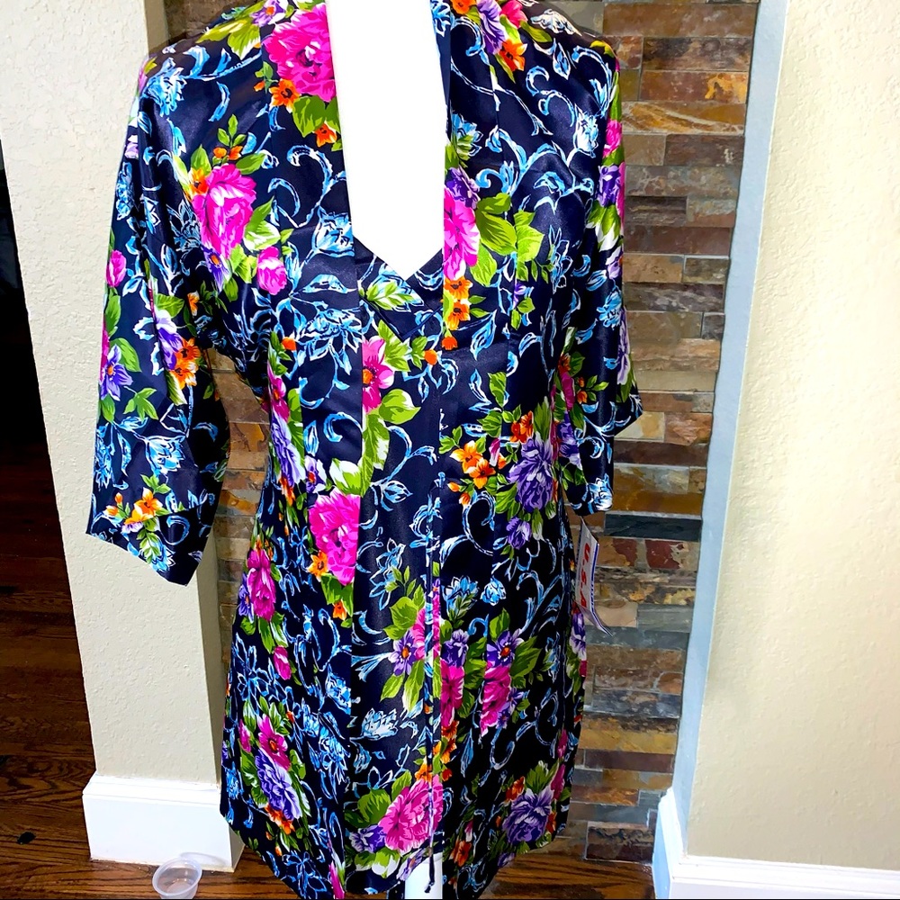 California Dynasty Satin Chemise size M &Robe Sz S